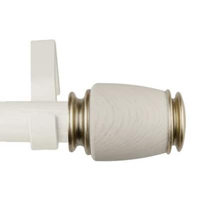 Hermosa Home Ansel 1 Inch Faux Wood Curtain Rod 120-170" - Pearl White