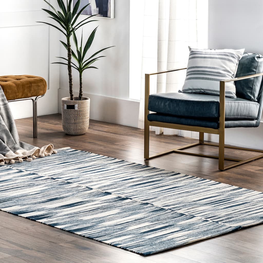 Nuloom Reba Handmade Abstract Striped Wool-Blend Flatweave Area Rug