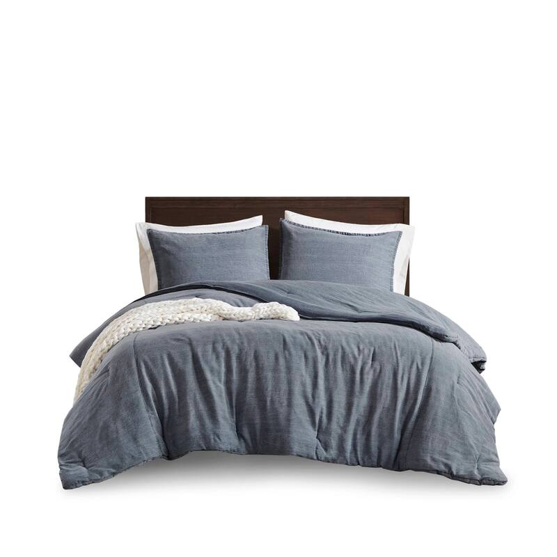 3PCS Full/Queen All Season Cotton Comforter Set with Poly Fill and Standard Shams