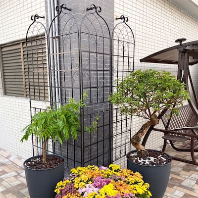 Black 4 Pack Garden Rustproof Trellis