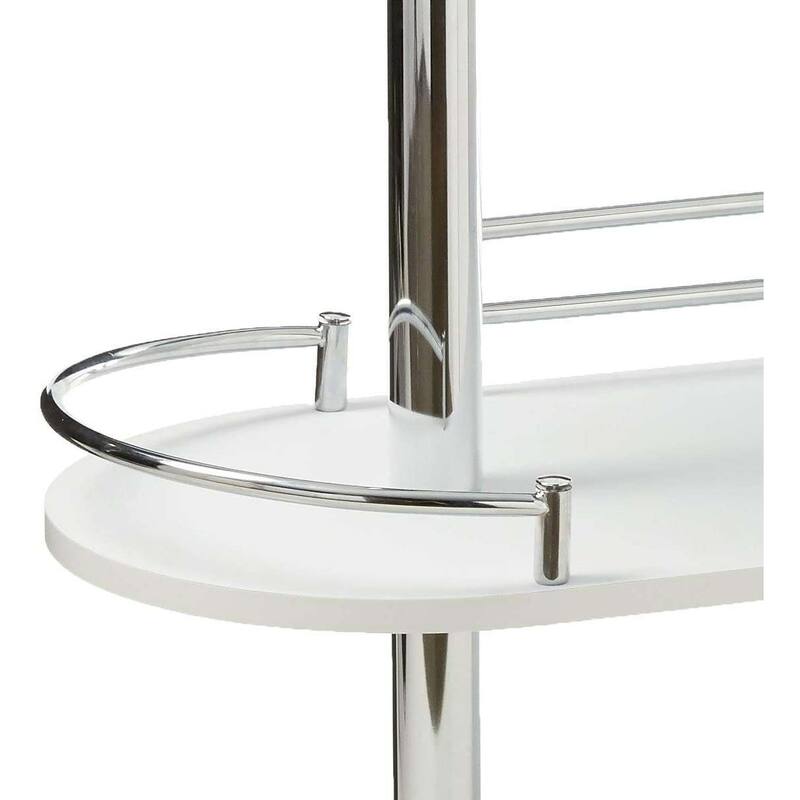 Bar Table with Two Tempered Glass Shelves