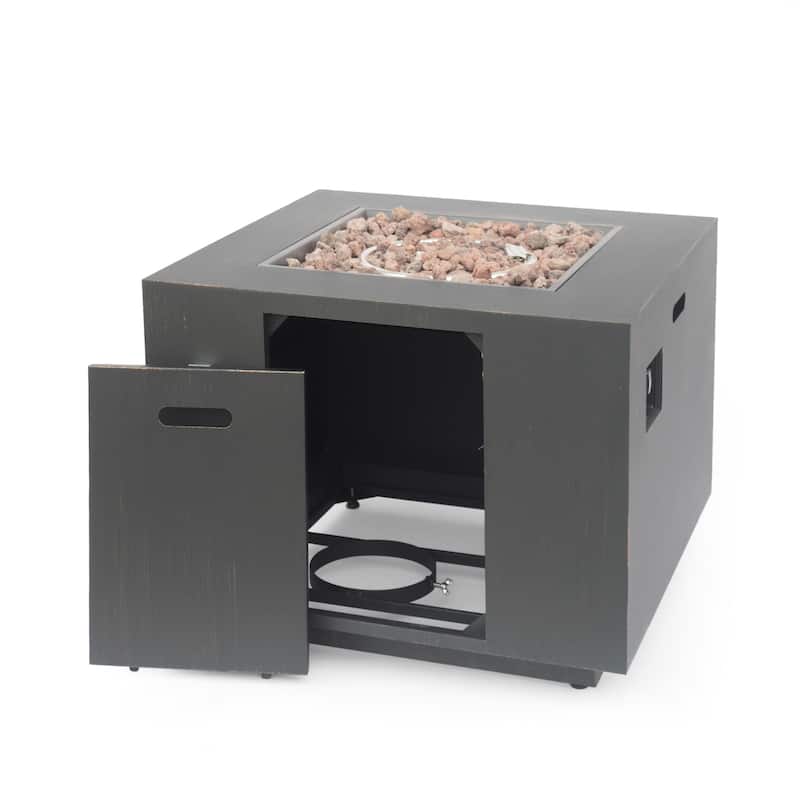 Wellington Outdoor 33-Inch Square Fire Pit by Christopher Knight Home - 33.00" W x 33.00" D x 24.00" H
