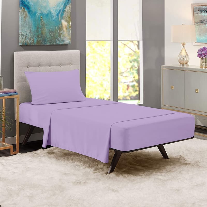 Premium Home Collection Microfiber Soft Cooling Twin Bed Sheet Set - 3 Piece - Lilac