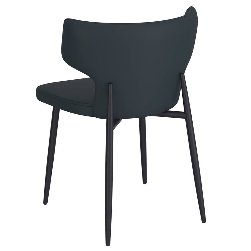 Contemporary Fabric and Metal Dining Chair, Set of 2