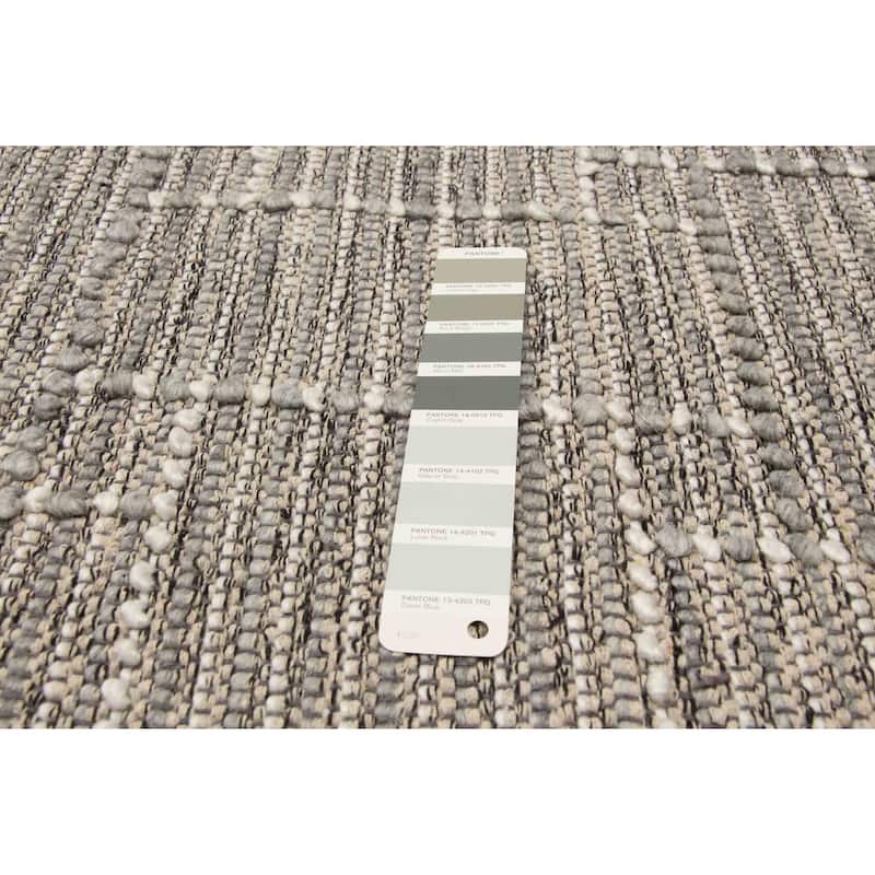 ECARPETGALLERY Braid weave Sienna Grey Wool Rug - 5'11 x 9'0