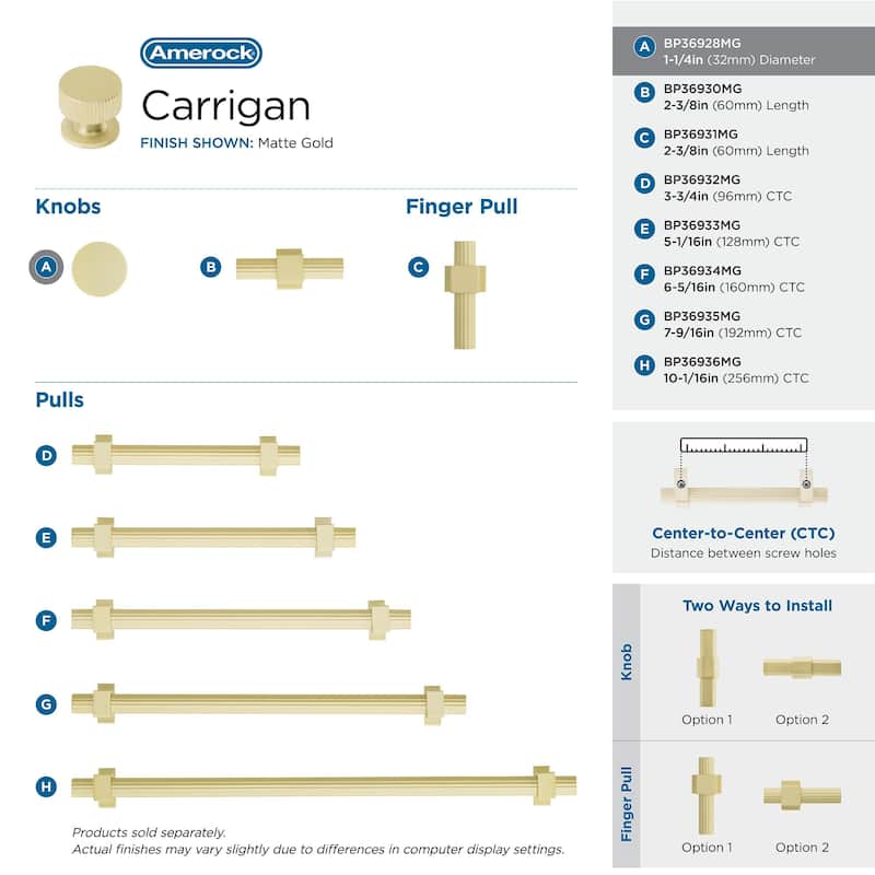 Amerock Carrigan Cabinet or Furniture Knob