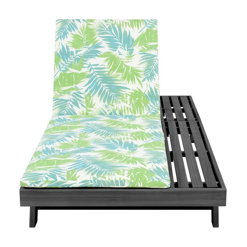 Christopher Knight Home - Modern Outdoor Acacia Wood Chaise Lounge with 4-Position Adjustable Backrest & 2-Fold Cushion