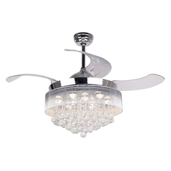Shop Chrome 2700k Warm Light 46 Inch Crystal Ceiling Fan