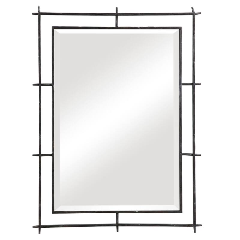 Uttermost Ironworks 41" x 39" Industrial Iron Framed Bathroom Mirror