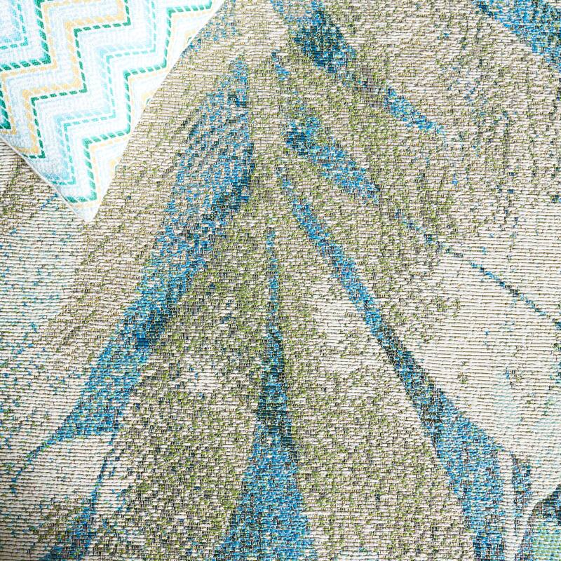 SAFAVIEH Barbados Didem Tropical Botanical Waterproof Patio Backyard Rug
