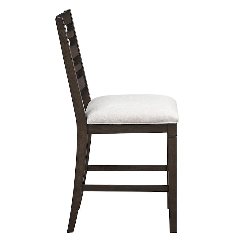 Dark Espresso Finish Counter Height Dining Furniture Set Extendable Table Upholstered Bench Chairs
