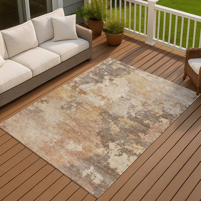 Machine Washable Indoor/ Outdoor Modern Contemporary Chantille Rug - Salmon - 2'6" x 3'10"