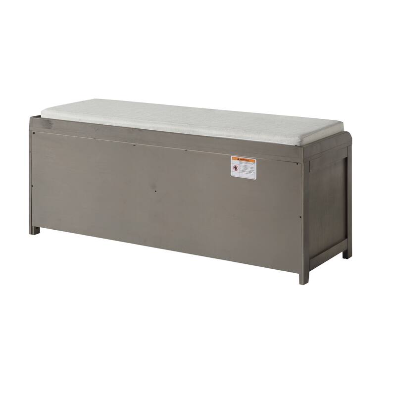 19.3 in.H X 46.85 in.W X 15.35 in.D Wood Storage Bench with Cabinets