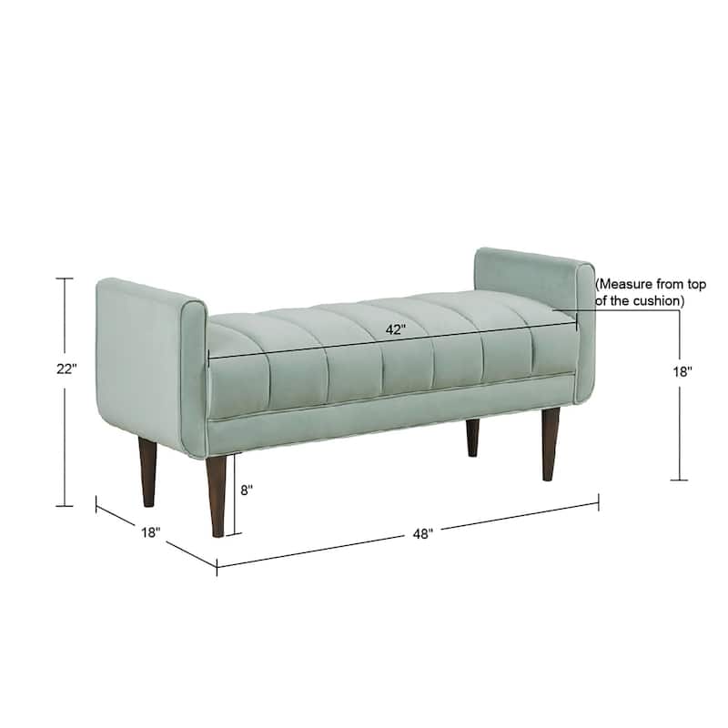 Madison Park Irvington Upholstered Modern Accent Bench - Seafoam