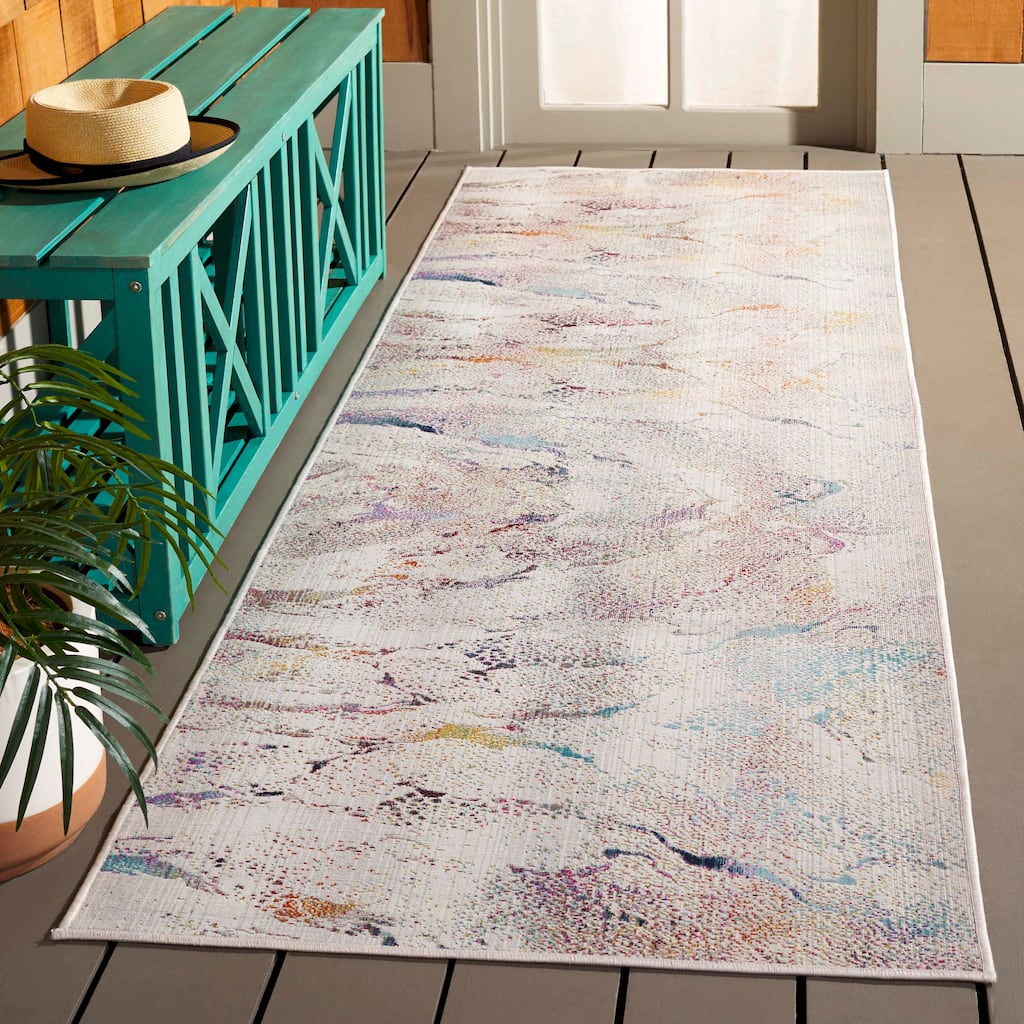 SAFAVIEH Rainbow Denny Indoor/Outdoor Boho Waterproof Patio Backyard Rug