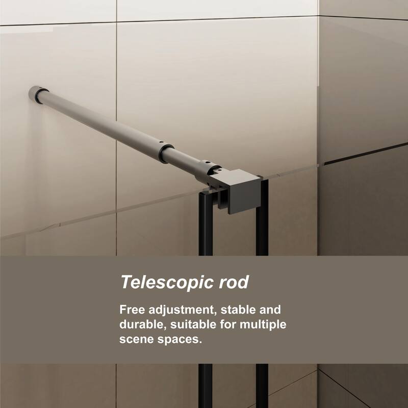 30-60" W x 72" H Sliding Shower Door, 1/4" Thick Glass with Stainless Steel Handle for Walk-in Shower