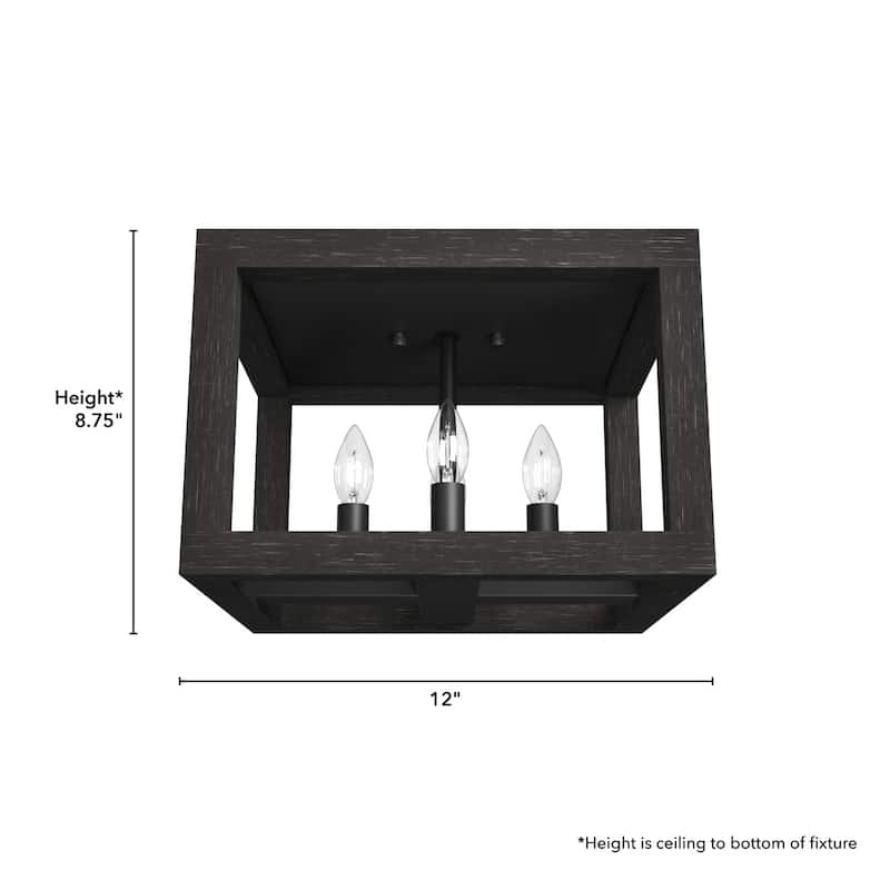 Hunter Squire Manor 4-Light Flush Mount - Modern Farmhouse, Transitional - Damp Rated!