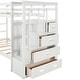 preview thumbnail 18 of 43, Wood Twin Over Twin Bunk Bed with Trundle and Staircase