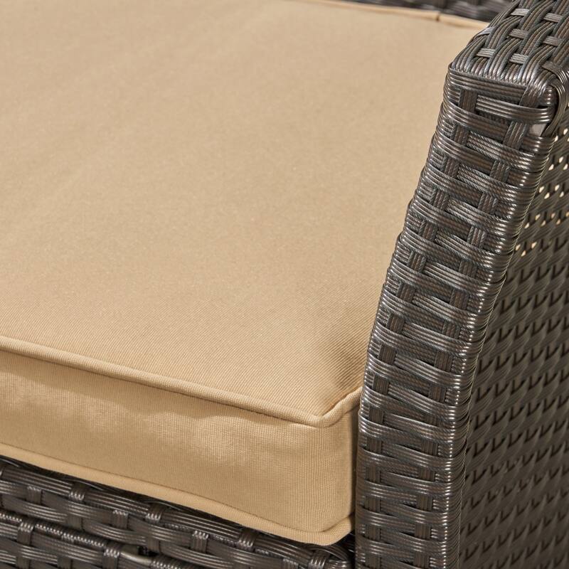 St. Lucia Outdoor Wicker Loveseat with Coffee Table by Christopher Knight Home