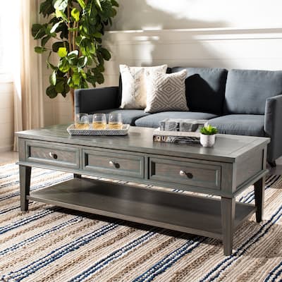 SAFAVIEH Manelin Ash Grey Coffee Table - 54" x 23.6" x 19.3"