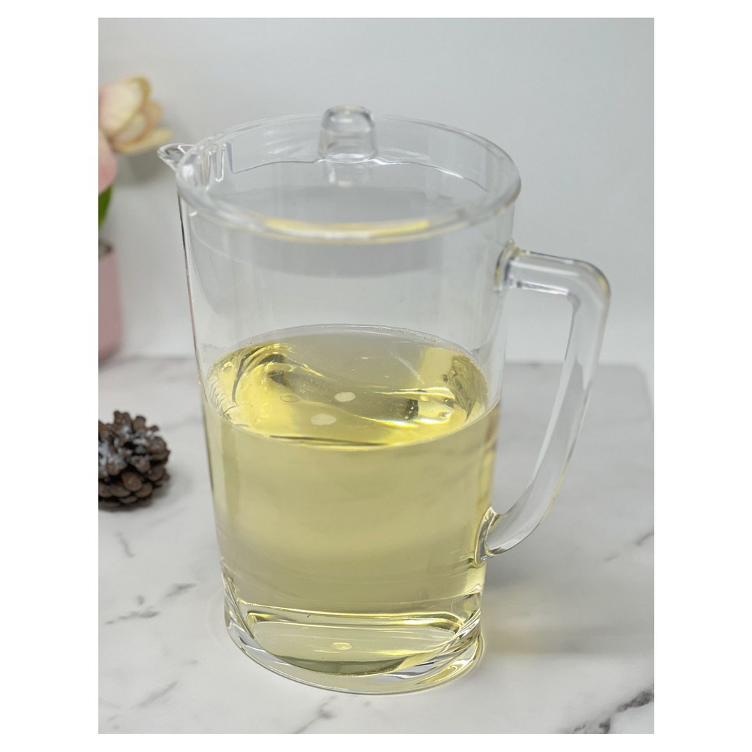 Water Pitcher with Lid, Oval Halo Design Unbreakable Plastic Pitcher