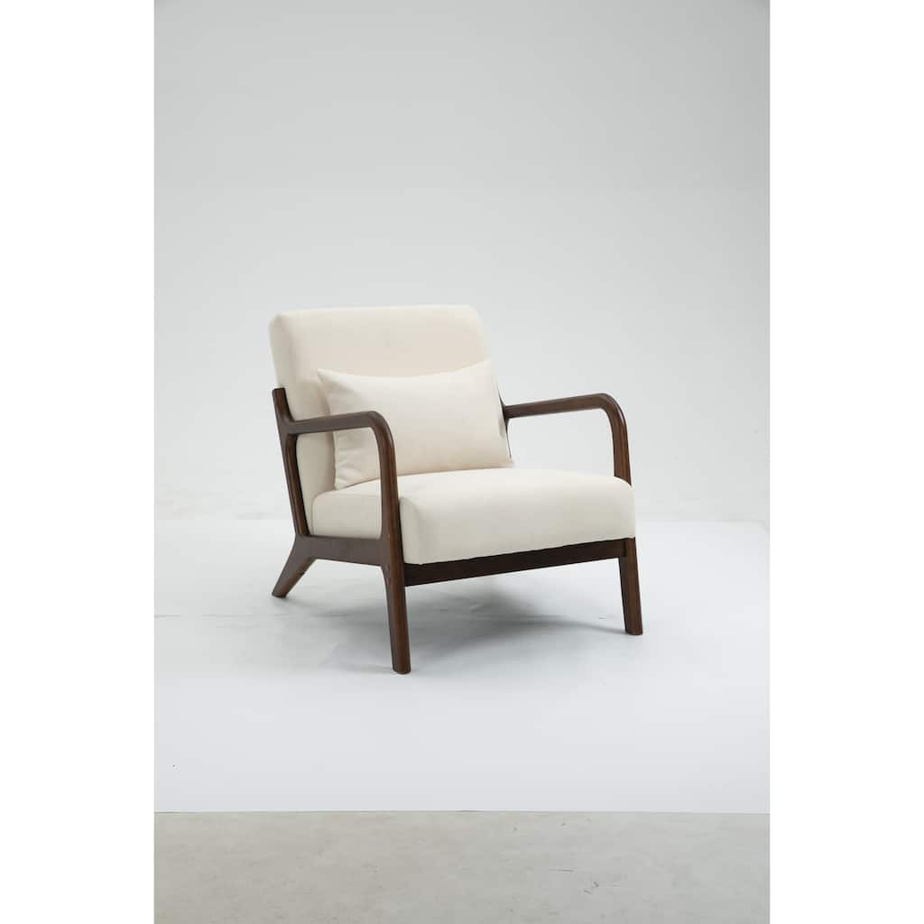 Side Chair Office Chair with Wood Legs, Simple Padded Chair Dining Chair White Vanity Chair Accent Chair