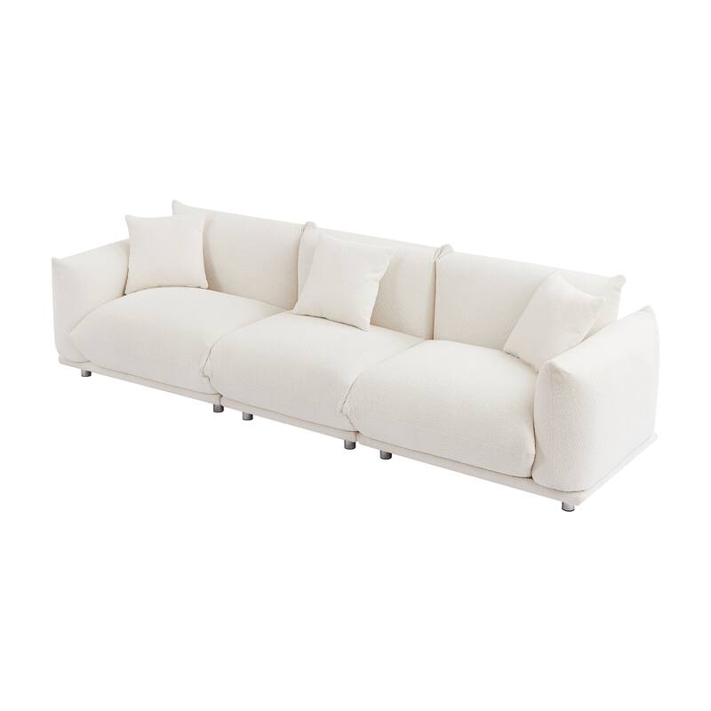 Modern 111" Oversized 3-seater Sofa with Metal Legs and Solid Wood Frame for Living Room