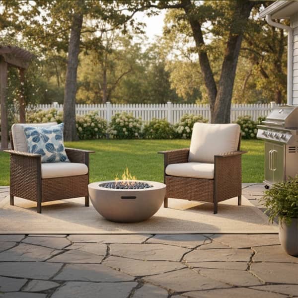 slide 2 of 4, 2 Pieces Outdoor 360° Swivel Wicker Armchair Set Beige