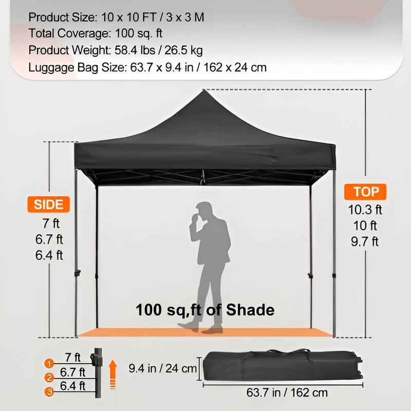 PVC Outdoor Patio Gazebo Tent with Sidewalls and Roller Bag