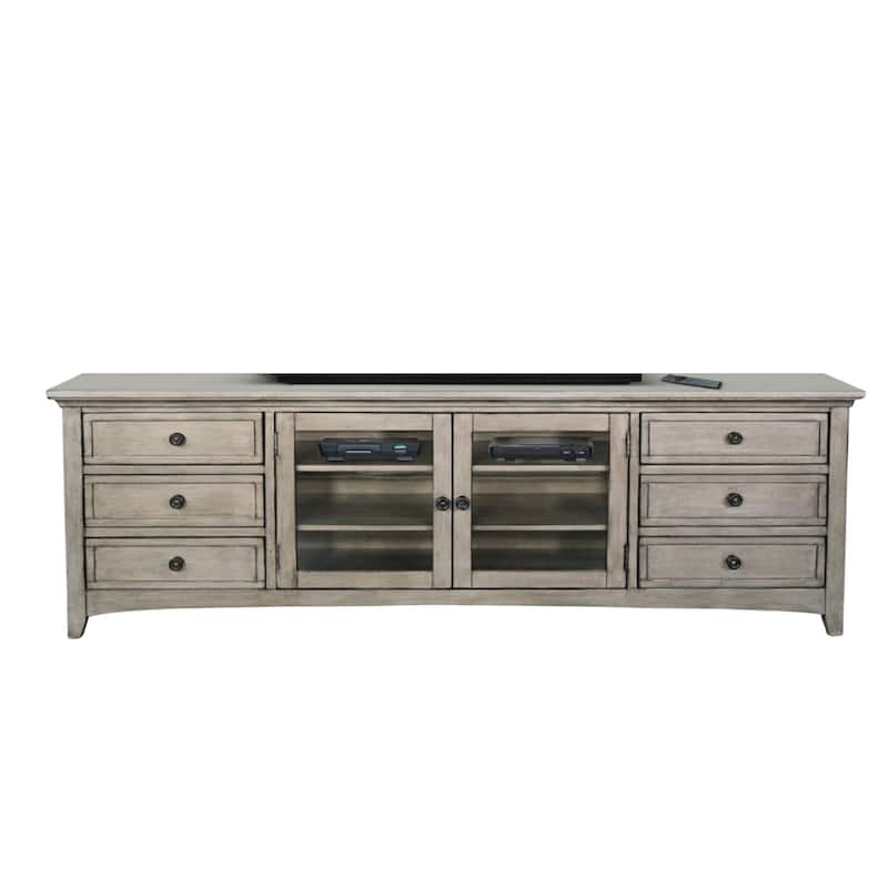 Lesy TV Media Entertainment Console, 82 Inch, 6 Drawers 2 Doors, Gray