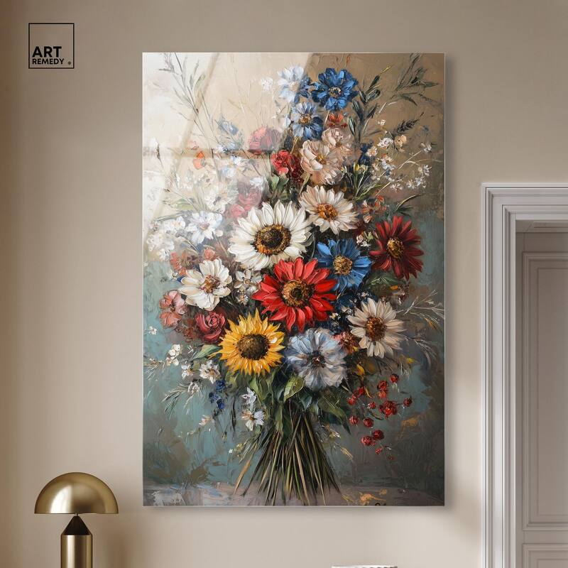 Symphony of Flowers I Acrylic by Art Remedy, Ready to Hang
