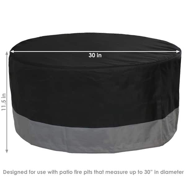 Sunnydaze Round 2-Tone Outdoor Fire Pit Cover - Gray/Black - 30-Inch ...