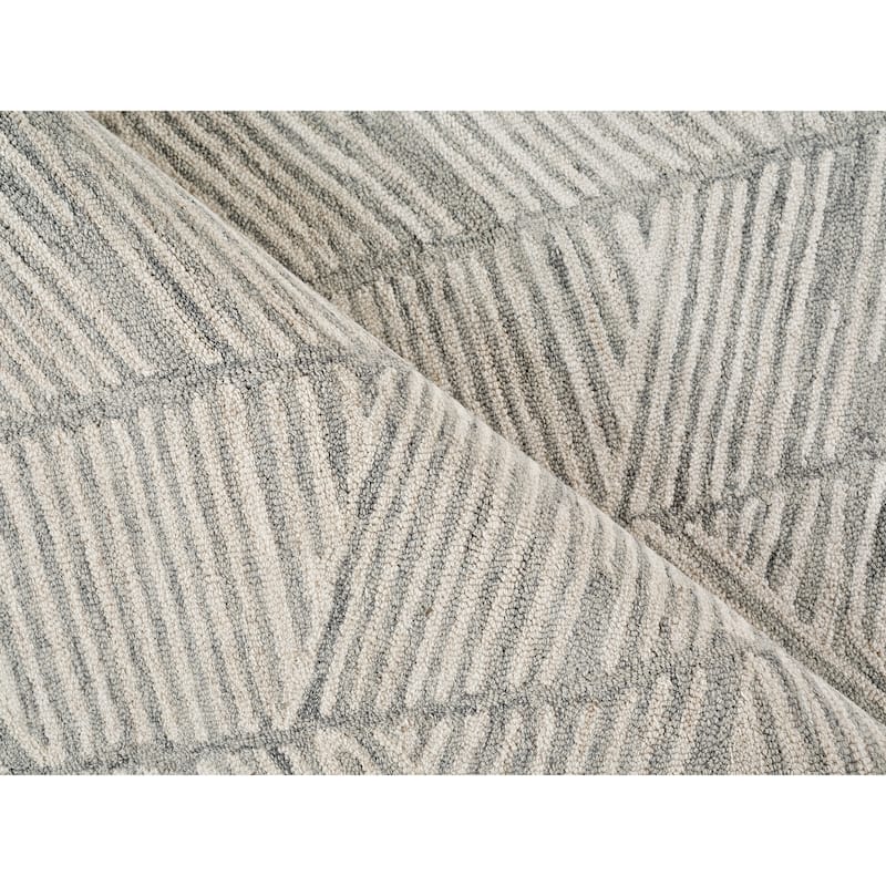 Exquisite Rugs Kascata Handmade Hand-tufted New Zealand Wool on Canvas Silver/Ivory Area Rug