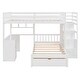 preview thumbnail 5 of 16, White Full over Twin Solid Wood Bunk Bed with Desk