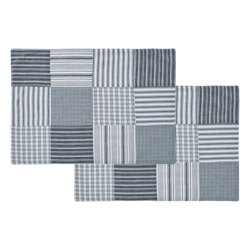 Sawyer Mill Black Quilted Placemat Set of 2 13x19