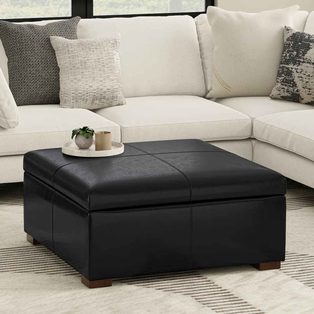 WYNDENHALL Frankie 48 inch Wide Contemporary Rectangle Storage Ottoman