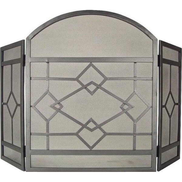 Shop Homebasix Cpo61153nn Solid Steel 3 Panel Fireplace Screen