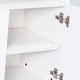 preview thumbnail 14 of 13, 68" Modern RGB LED White TV Stands Console with 36" Fireplace