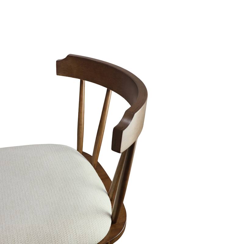 Roomfitters Olivia Indoor Windsor Style Counter Stools with Cushion, Walnut Finish