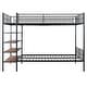 preview thumbnail 4 of 16, Twin Over Full Metal Bunk Bed Frame, Upper Bunk with Side storage Shelves, Lower Bed with 5-Tier Shelves