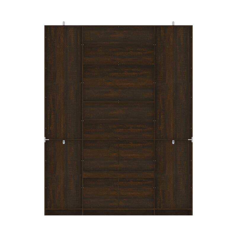79.6" Tall Glass Display Cabinet, 6-Tier Bookshelf with Drawers Bookcae Panrty