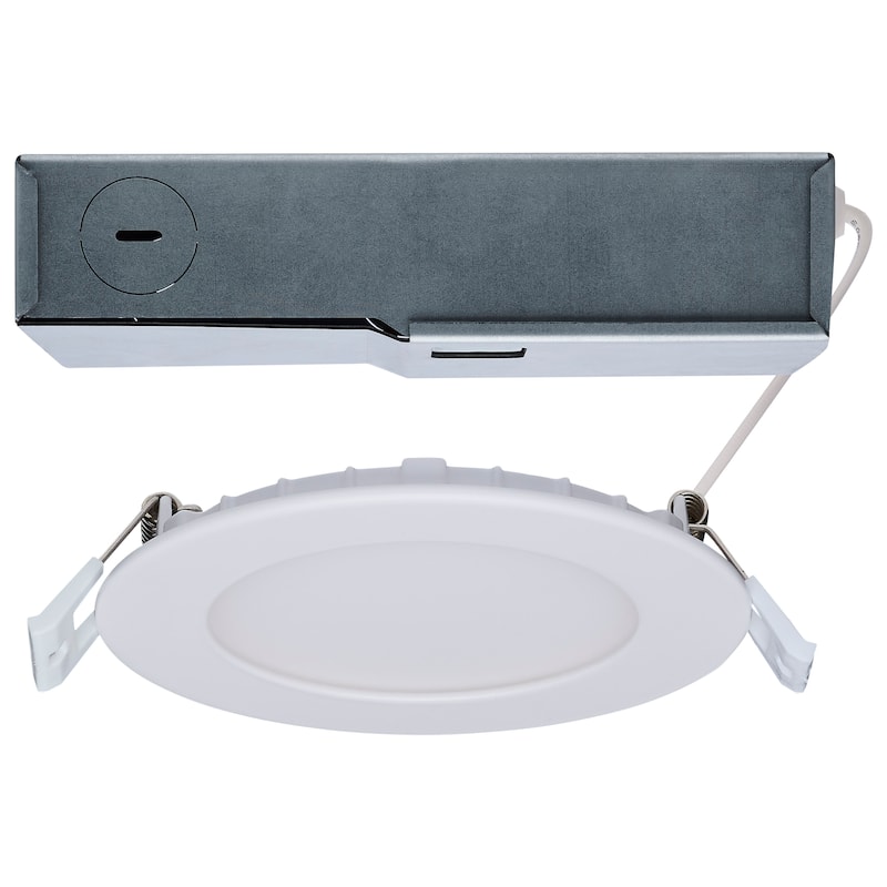 8/12 Watt LED Direct Wire Downlight 27K/3K/35K/4K/5K CCT 4 Inch Dual Dimming - White