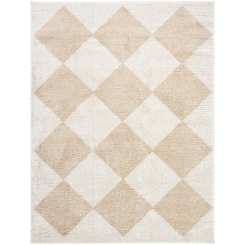 Livabliss Scandinavian Fossay Shag Diamond Washable Area Rug