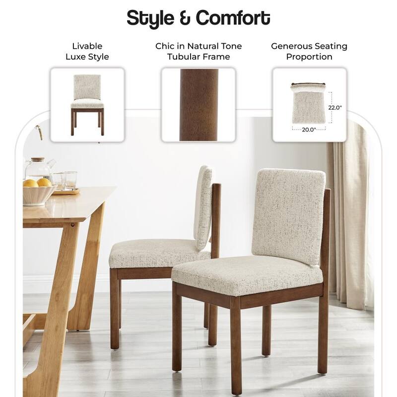 NPD Furniture Melvin Fabric Dining Side Chair (Set of 2)