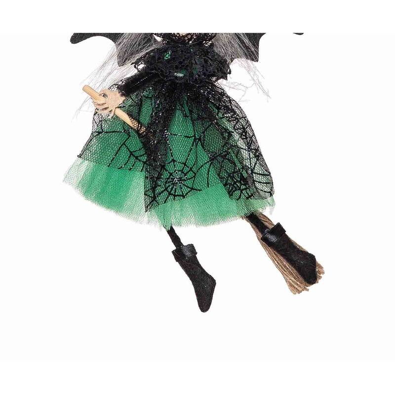 Black & Green Witch Ornament