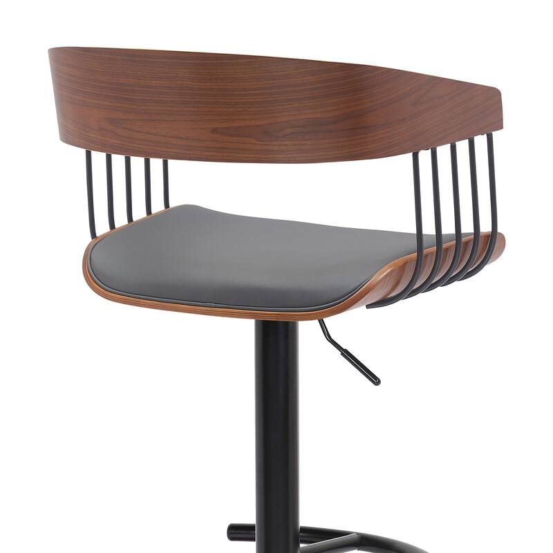 Larisa Metal and Wood Adjustable Height Swivel Bar Stool