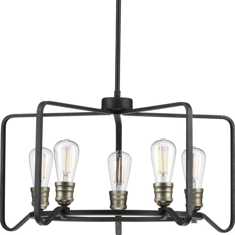 Foster Collection 5-Light Gilded Iron Farmhouse Chandelier Light - N/A