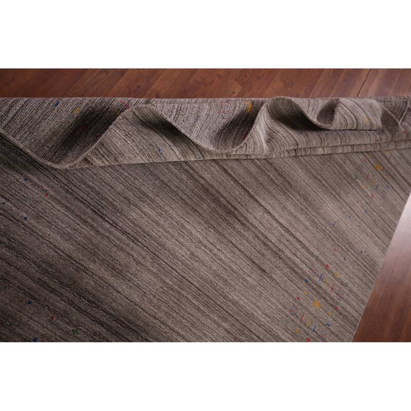 Striped Gabbeh Indian Area Rug Handmade Wool Carpet - 5'1"x 8'0"