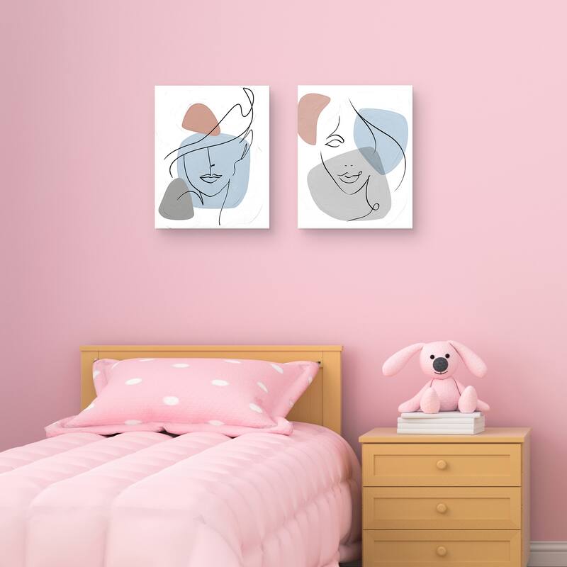 Schizzo Girl I-II Canvas Art Prints
