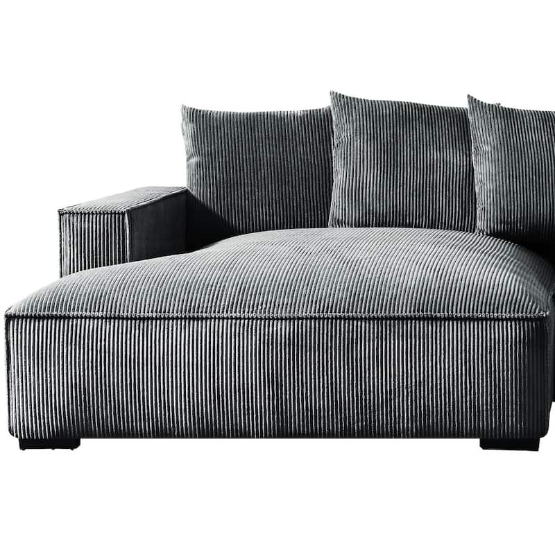 Transitional Luxe Upholstered Living Room Sectional 106.7 inch